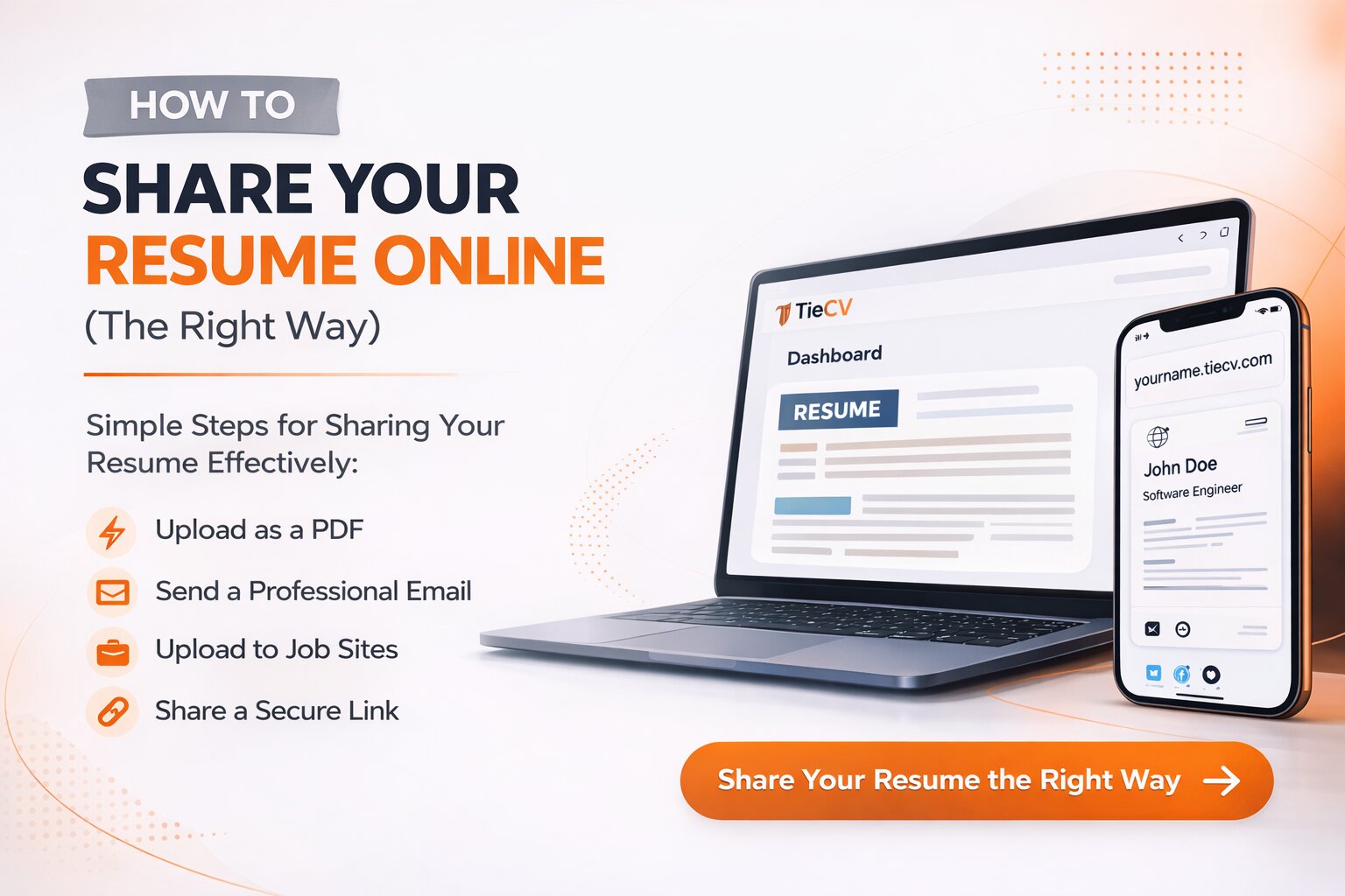 Professional sharing their resume online with a clean link